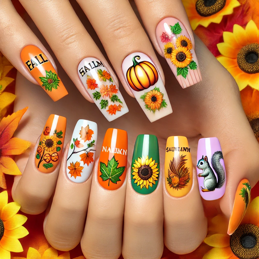 Fall Leaf Nail Designs